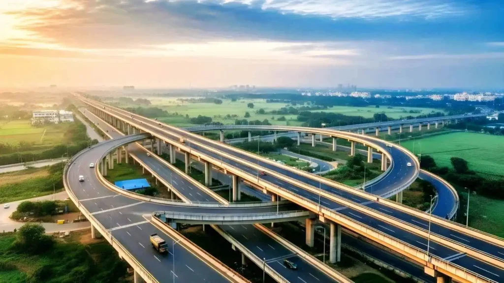 বারাণসী-কলকাতা এক্সপ্রেসওয়ে (Varanasi-Kolkata Expressway NH-319B) প্রকল্পের প্রতীকী হাইওয়ে ইন্টারচেঞ্জ